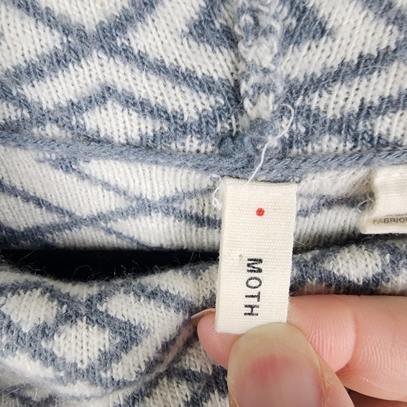 Anthropologie Moth Alpaca Blend Geometric Print Galena Cowl Neck Sweater Size XS - Picture 4 of 8